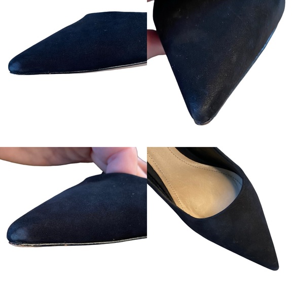 Schutz Lou Pump 4 inch stiletto heel pointed toe low vamp suede black 6.5 - Picture 14 of 16